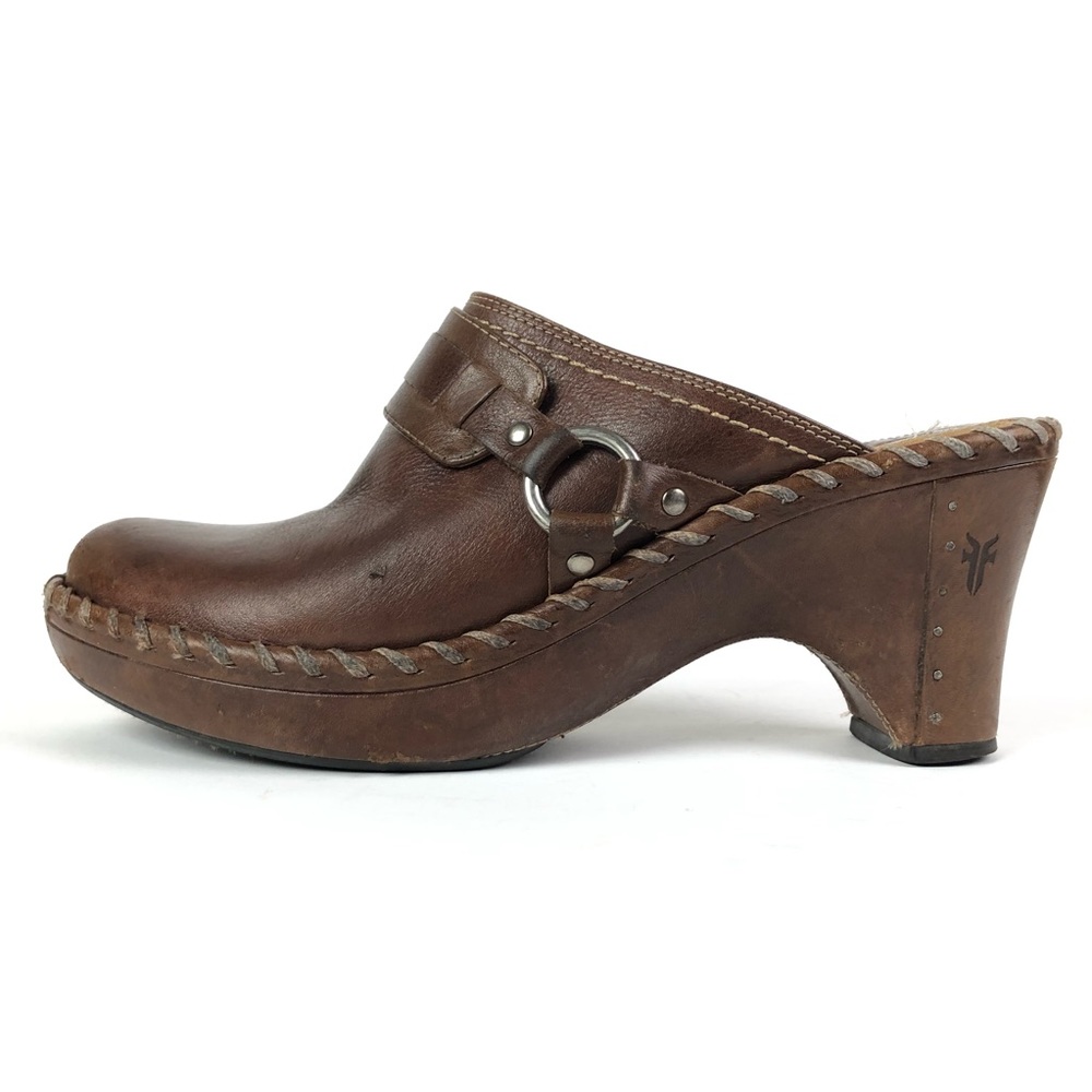 Frye Charlotte Ring Distressed Leather Mule - Picture 3 of 11
